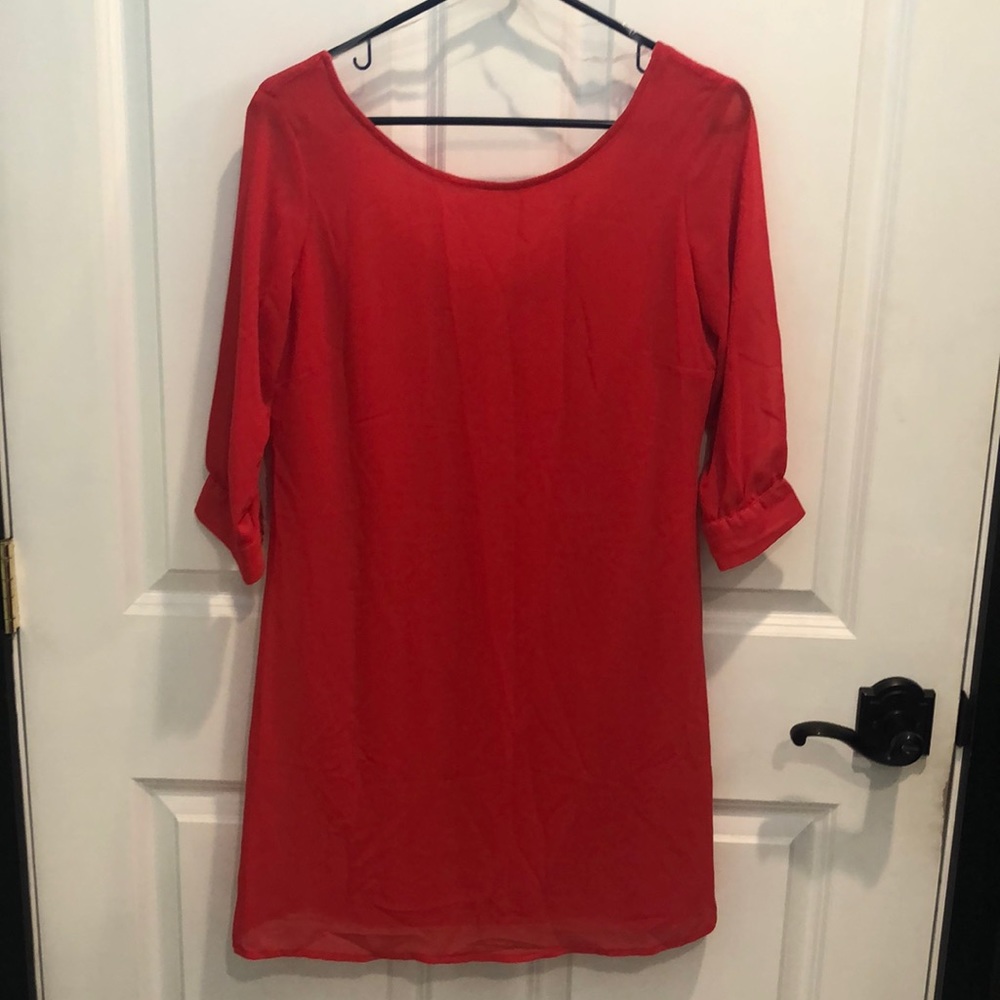 Red mini dress